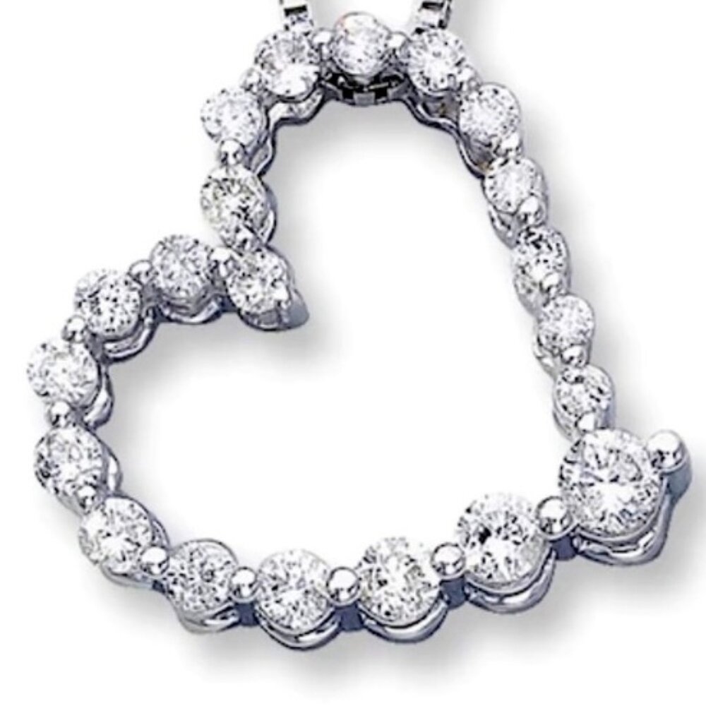 Kay Diamond Heart pendant 16" Cord 1/2 ct tw 14K White gold